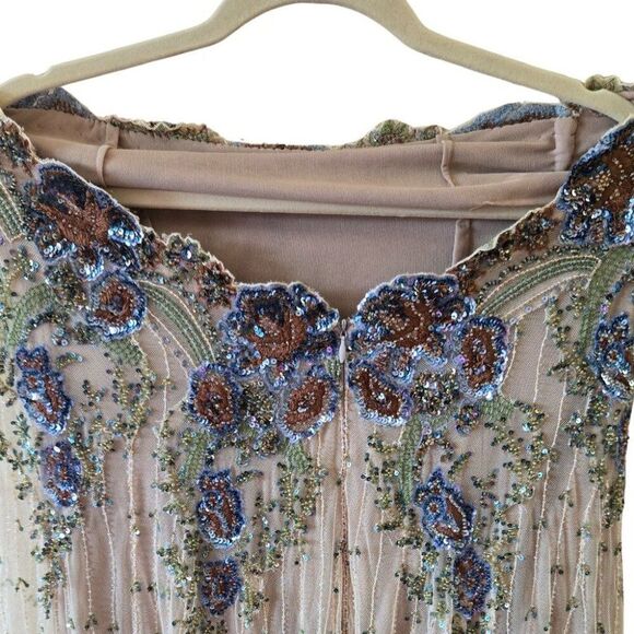 Nude Color Beaded Strapless Dress See Measurements - Picture 4 of 5